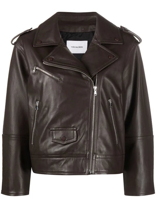 Leather Zip-Up Flight Jacket