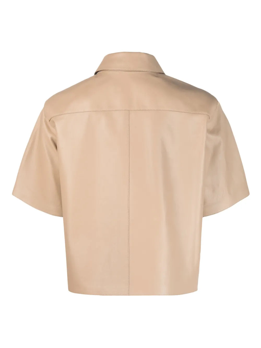Short-Sleeve Lambskin Shirt