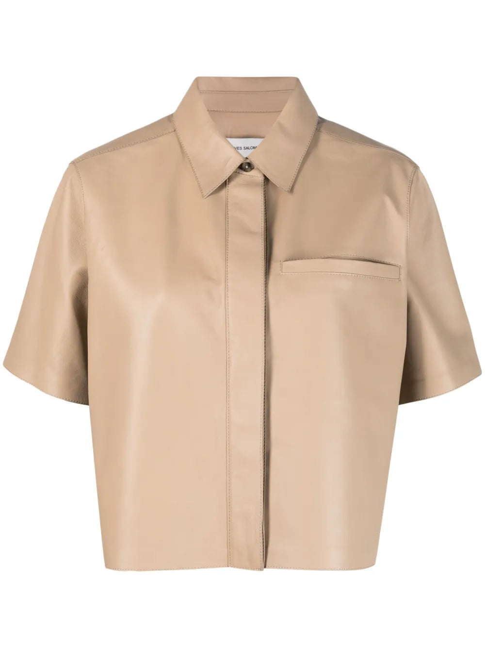 Short-Sleeve Lambskin Shirt