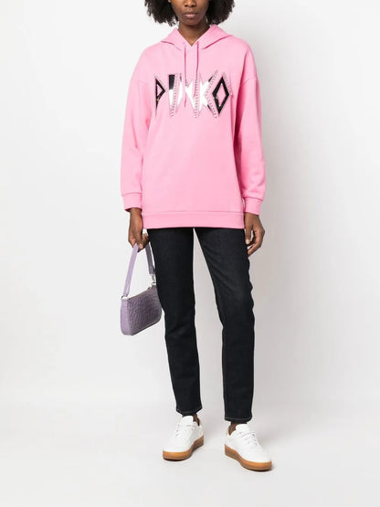 Mirrored-Logo Hoodie