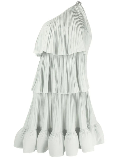 Pleated One-Shoulder Dress