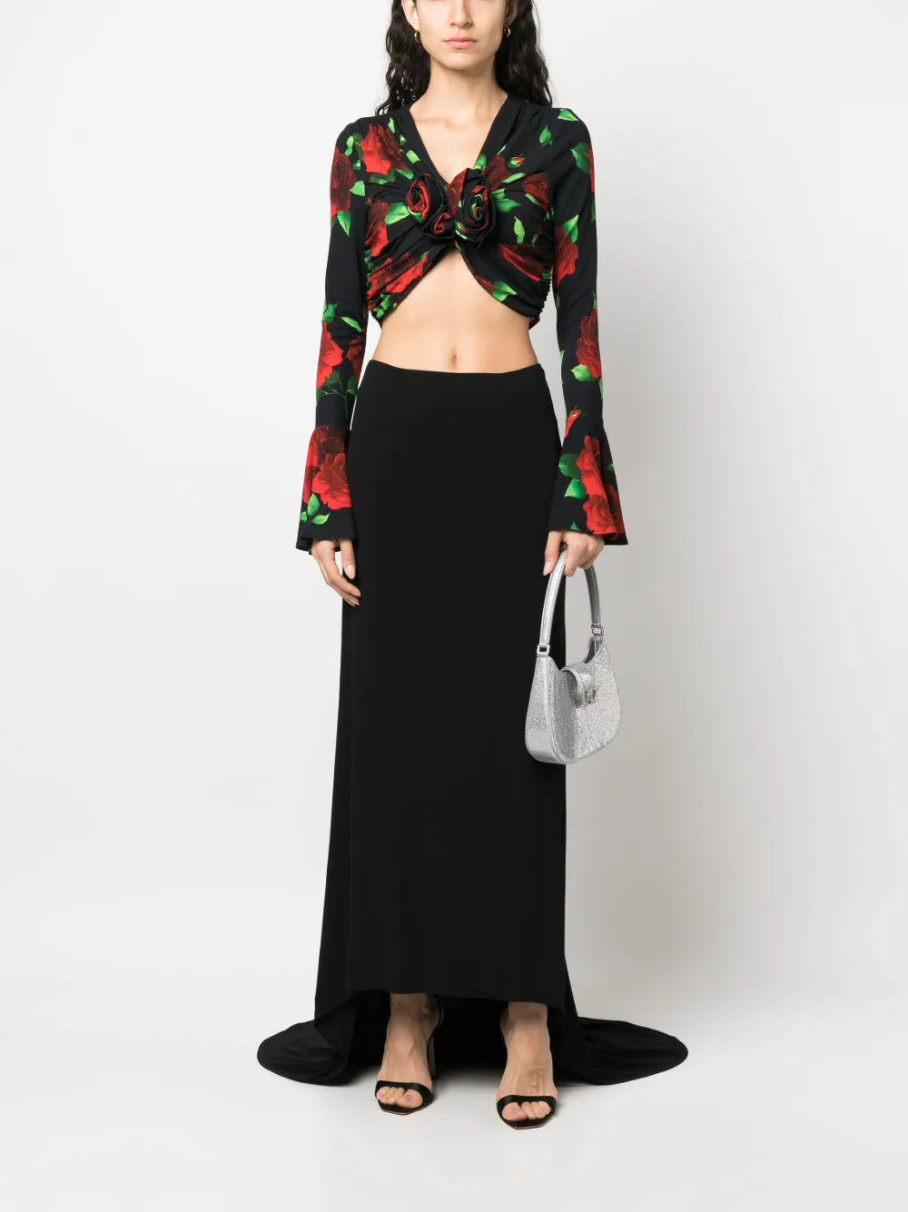 Floor-Length Asymmetric Draped Skirt