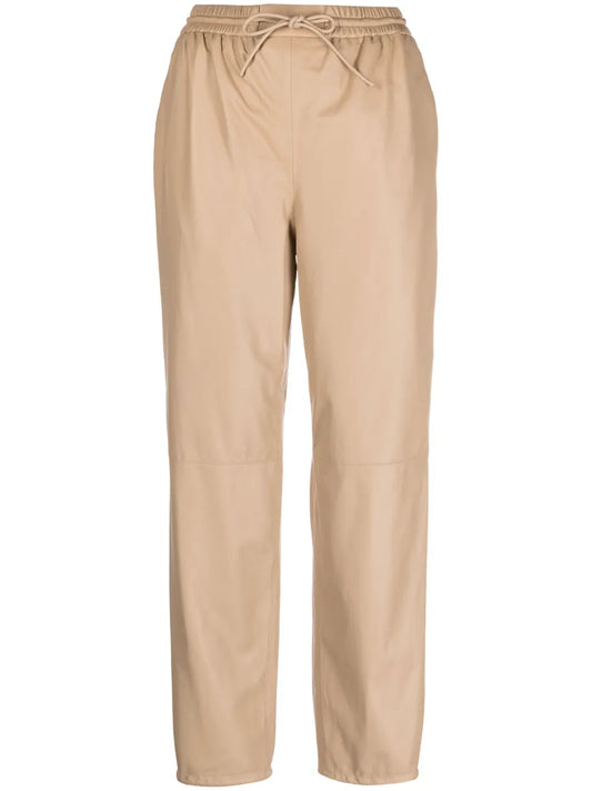 Straight-Leg Lambskin Trousers