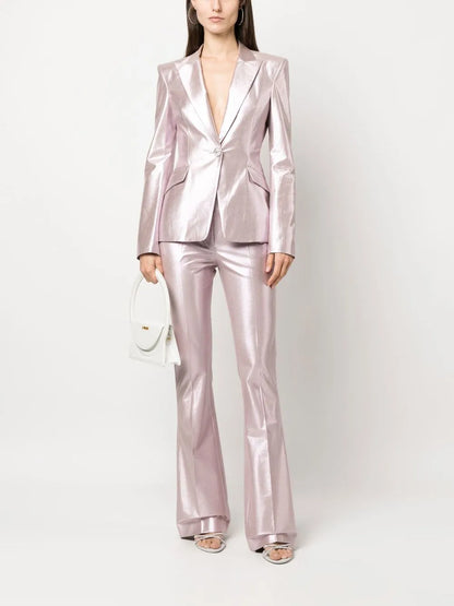 Metallic Flared Trousers