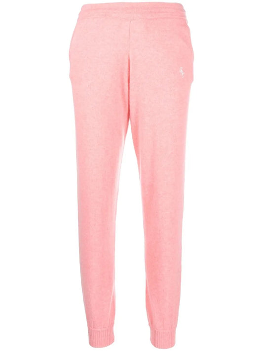Embroidered-Logo Cashmere Track-Pants