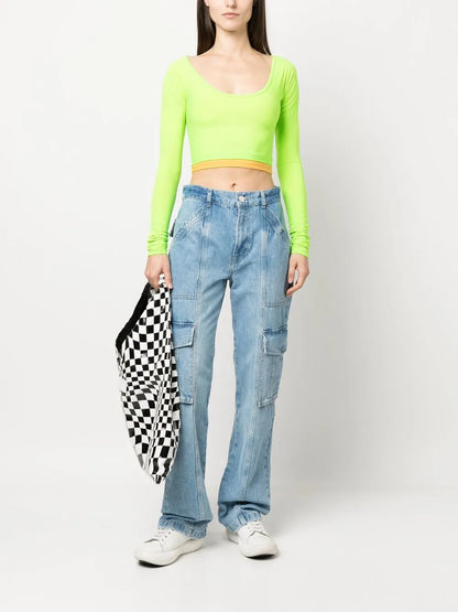 Layered Long-Sleeved Crop Top