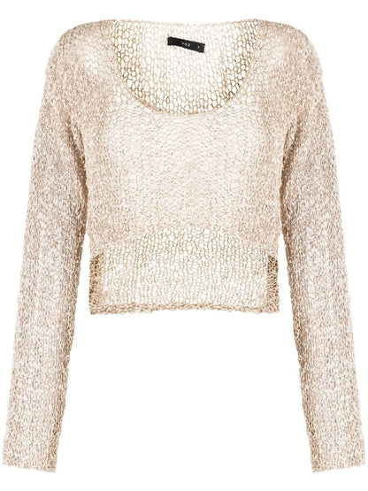 Cropped Loose-Knit Jumper