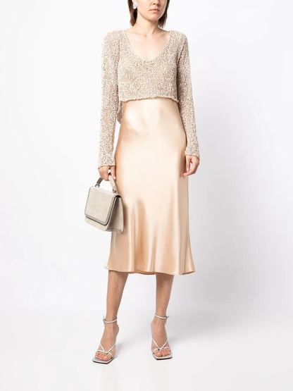 Cropped Loose-Knit Jumper