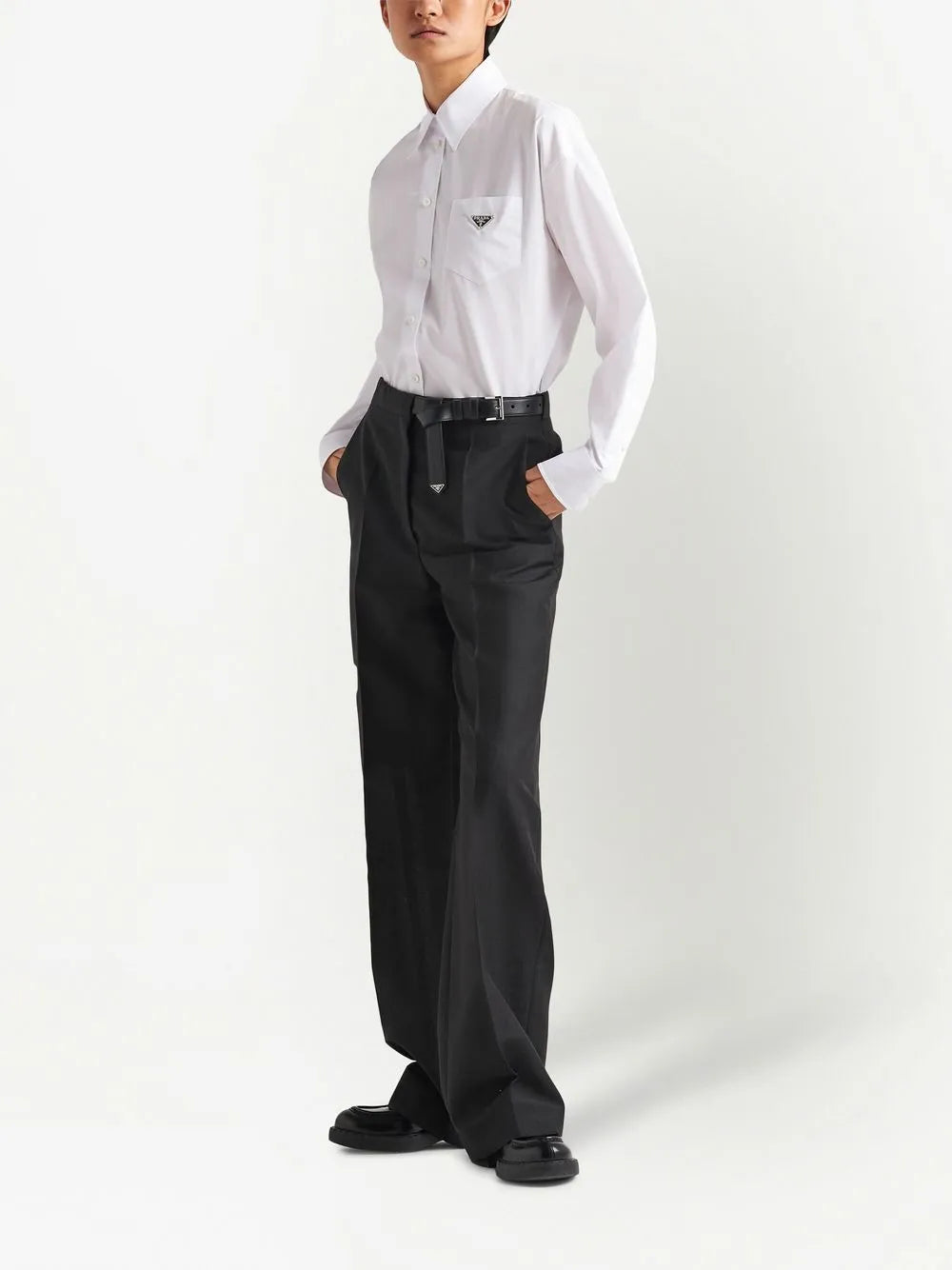 Triangle-Logo Poplin Shirt