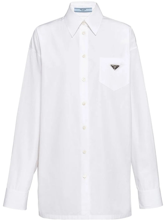 Triangle-Logo Poplin Shirt