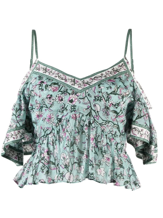 Garuva Off-Shoulder Floral-Print Top