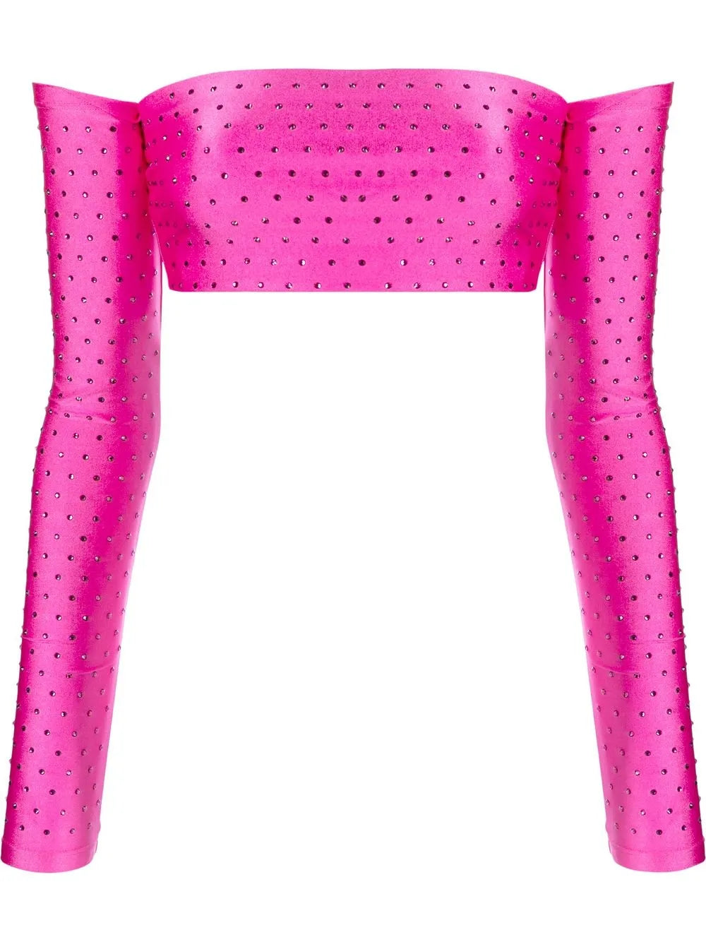 Rhinestone-Embellished Cropped Top