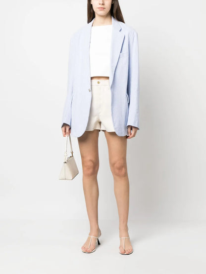 Pinstripe-Pattern Blazer
