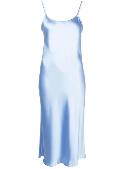 Satin-Finish Midi Dress