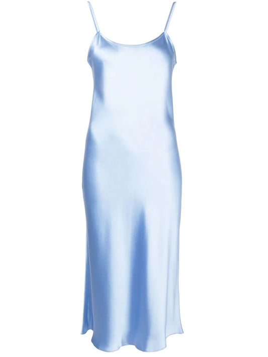 Satin-Finish Midi Dress