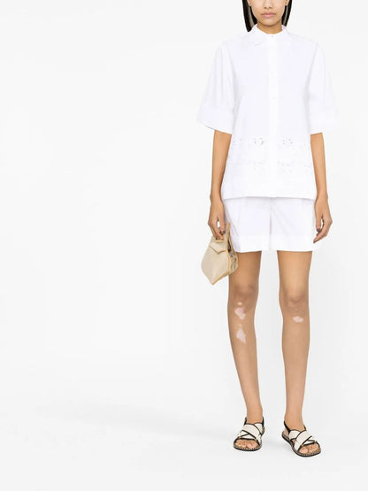Broderie-Anglaise Short-Sleeve Shirt