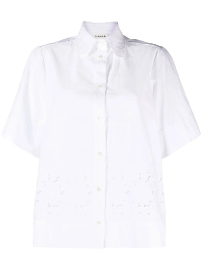 Broderie-Anglaise Short-Sleeve Shirt