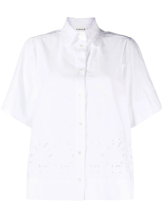 Broderie-Anglaise Short-Sleeve Shirt