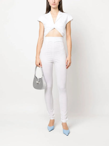 Cropped Taffeta Blouse