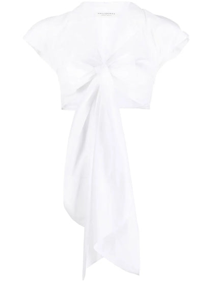Cropped Taffeta Blouse