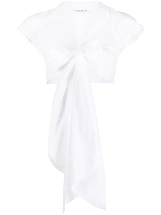 Cropped Taffeta Blouse