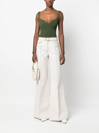 Wide-Leg Flared Trousers