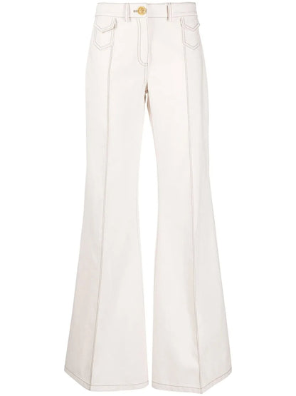 Wide-Leg Flared Trousers