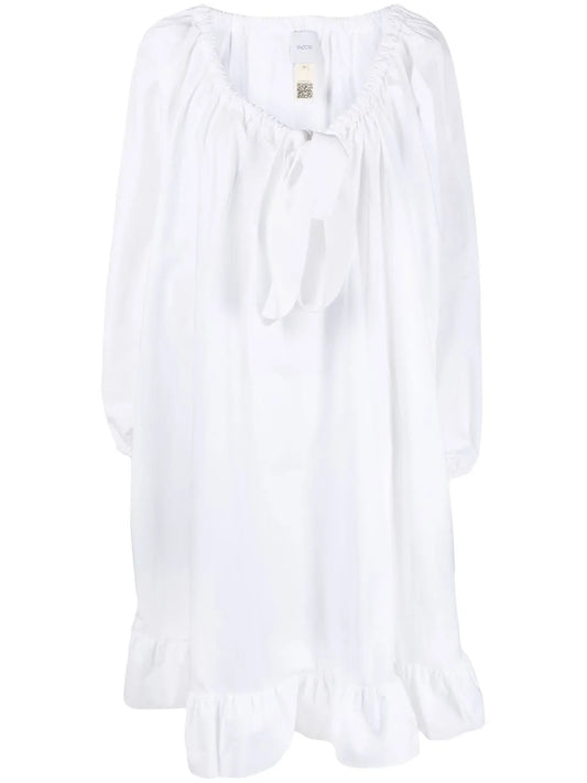 Tie-Neck Peplum Dress