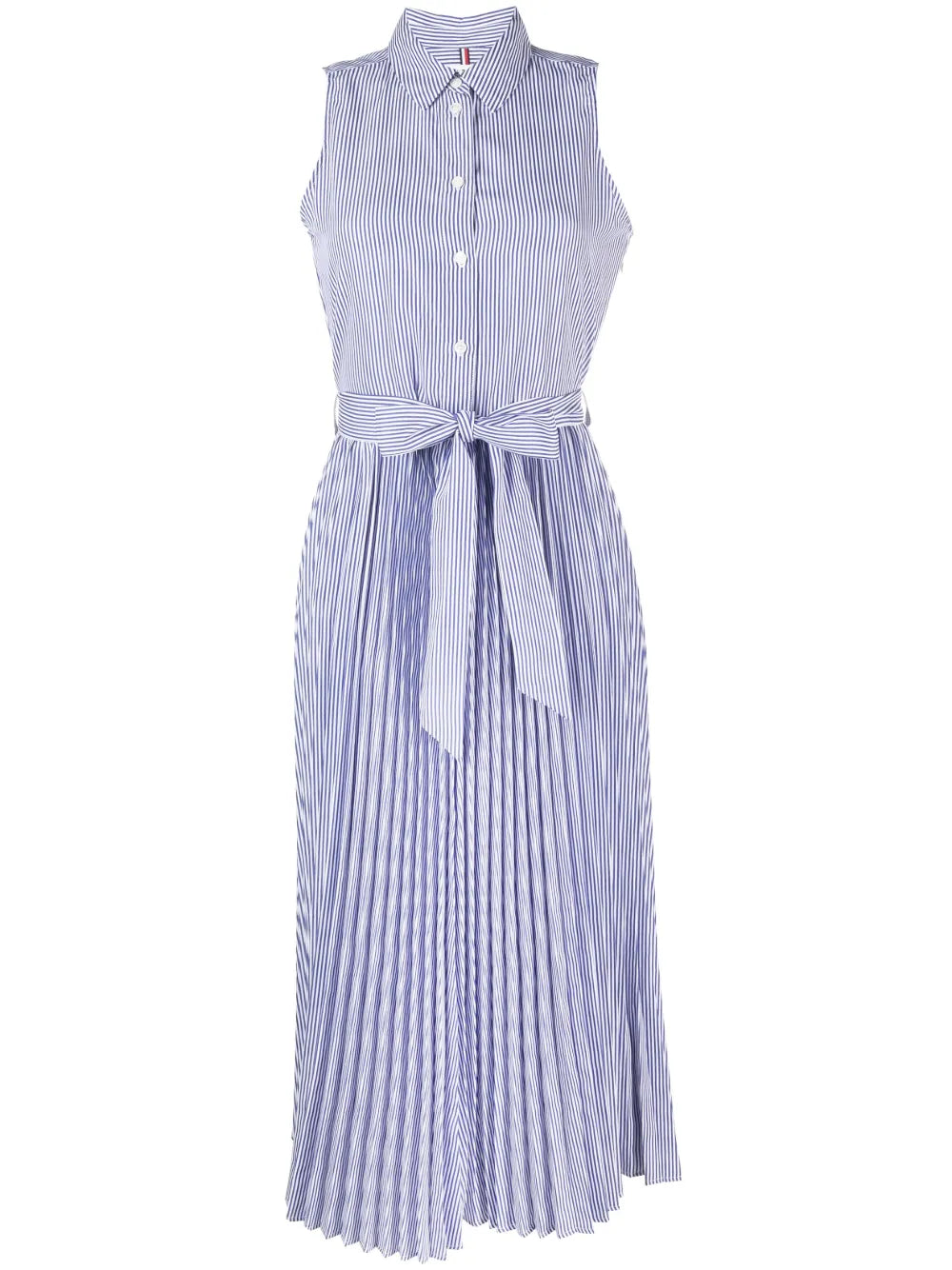 Striped Pleated Shirt Dress