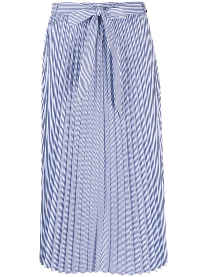 Ithaka-Stripe Pleated Midi Skirt
