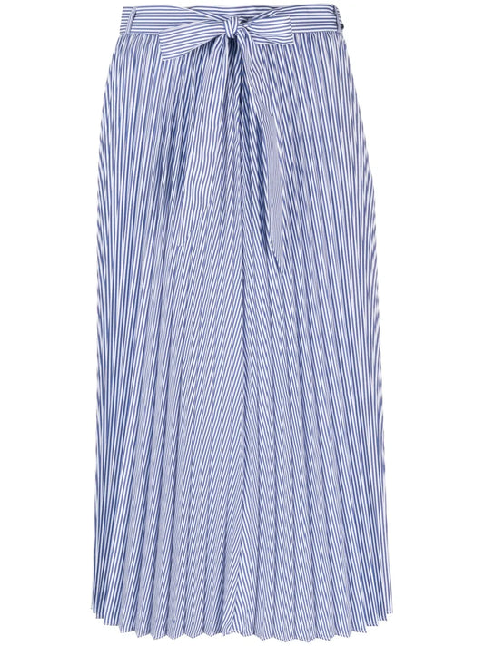 Ithaka-Stripe Pleated Midi Skirt