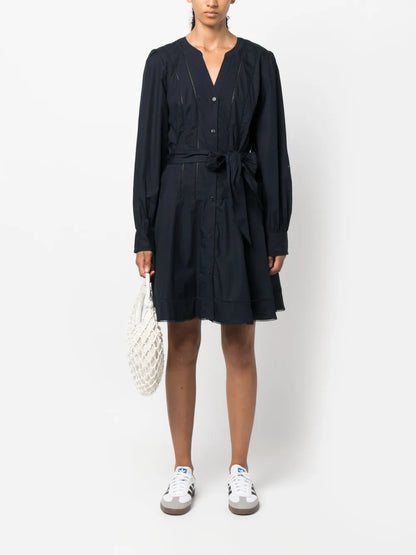 Ladder-Lace Cotton Short Dress