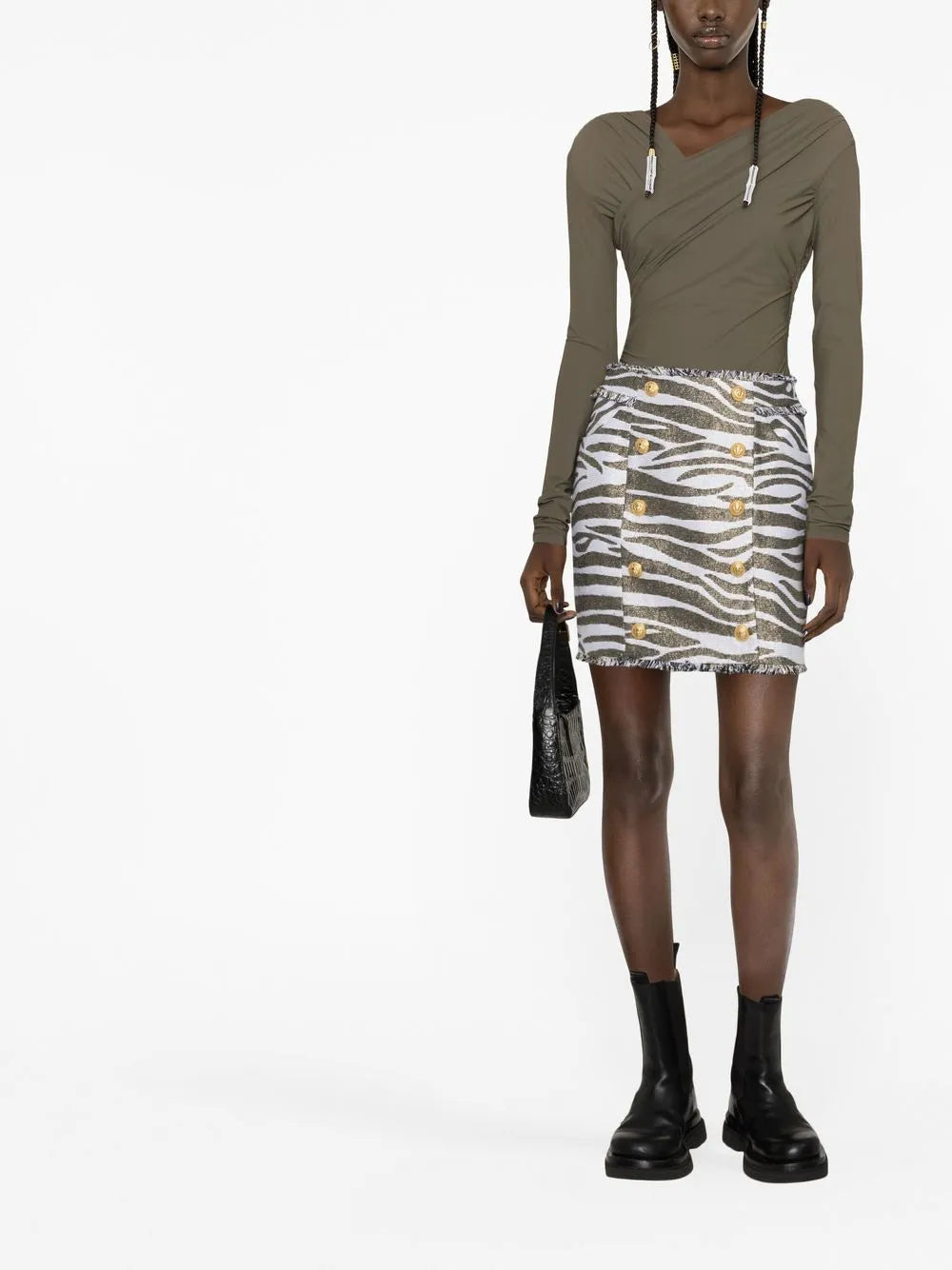 Zebra Print High-Waisted Miniskirt