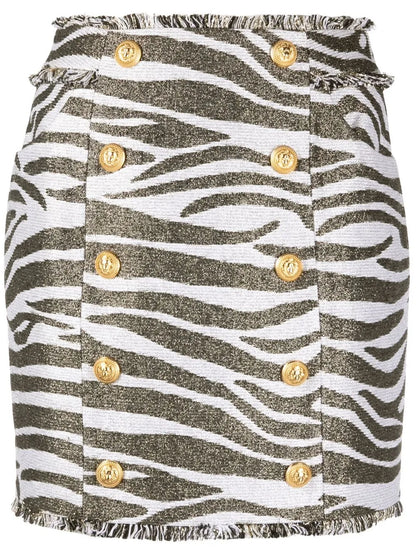 Zebra Print High-Waisted Miniskirt