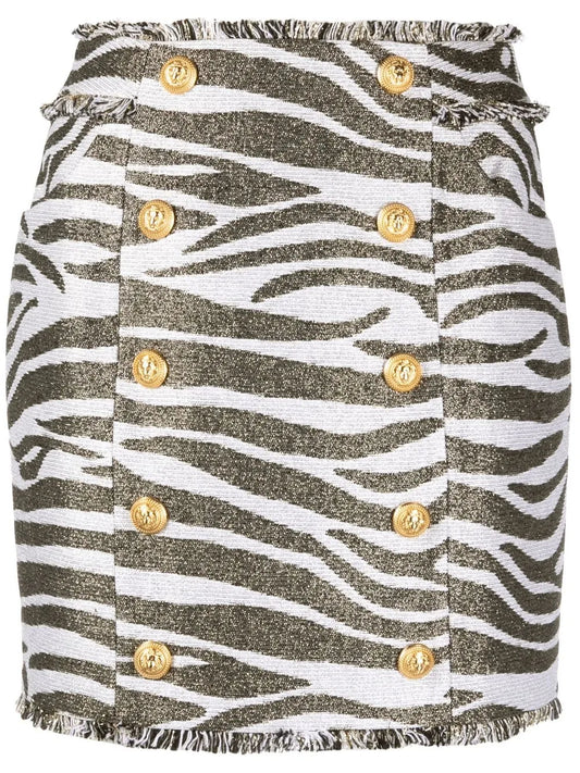 Zebra Print High-Waisted Miniskirt