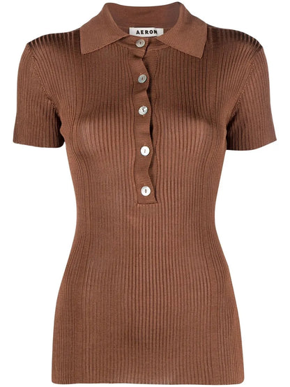 Ribbed Polo Top