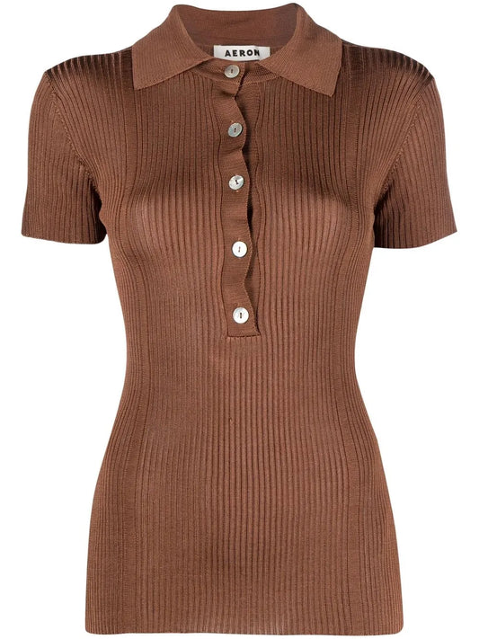 Ribbed Polo Top
