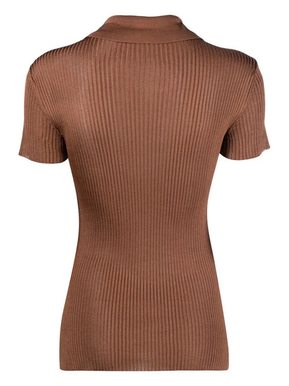 Ribbed Polo Top