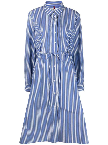 Stripe Mid-Length Shirt Dress