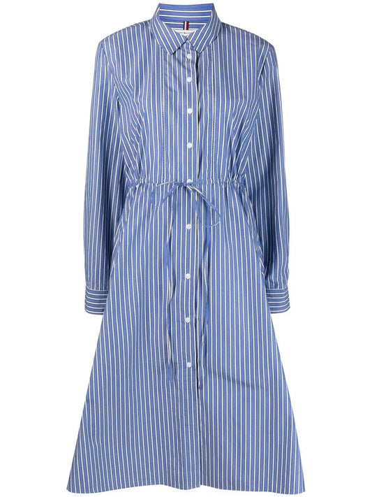 Stripe Mid-Length Shirt Dress