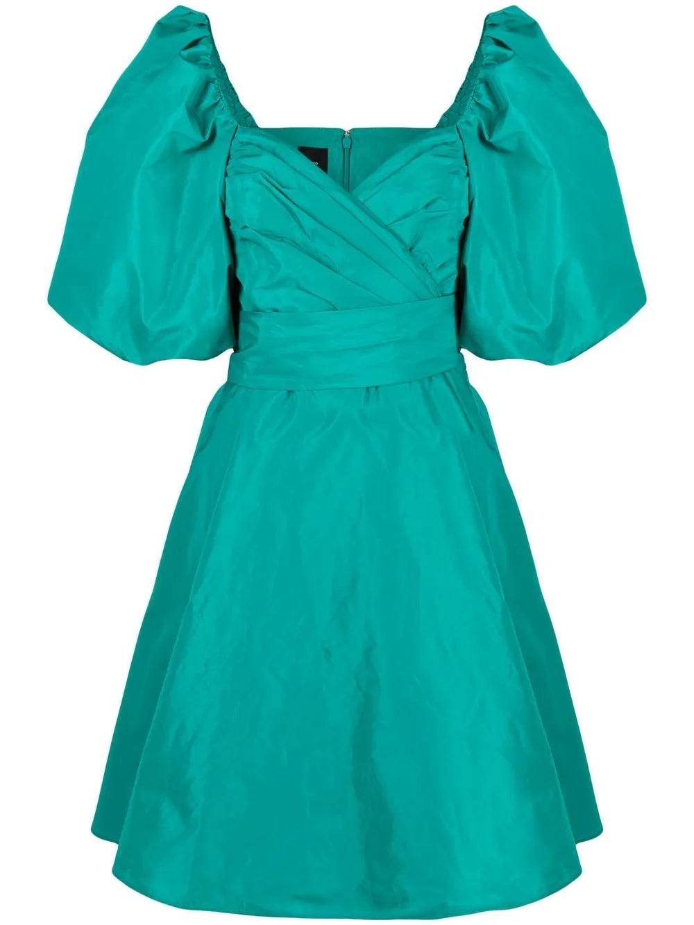 Puff-Sleeve Flared Dress