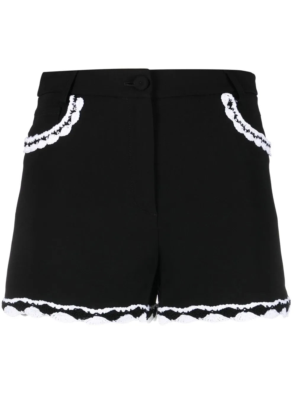 High-Waisted Lace-Trim Shorts