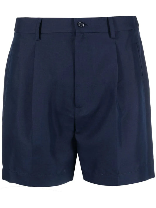 Pleated Silk Shorts