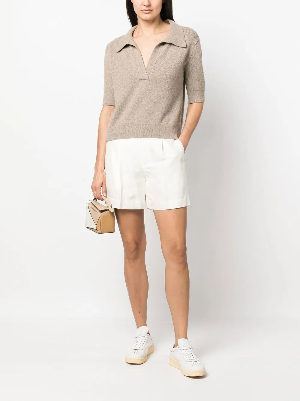 High-Rise Gathered Shorts