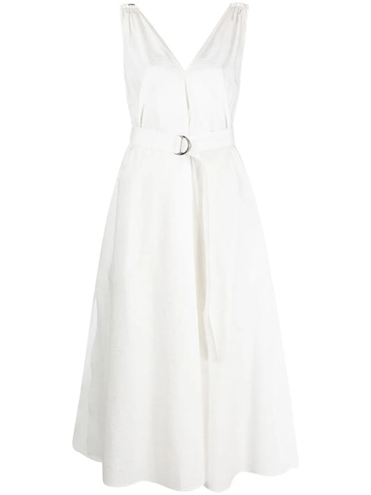 Belted V-Neck Dress