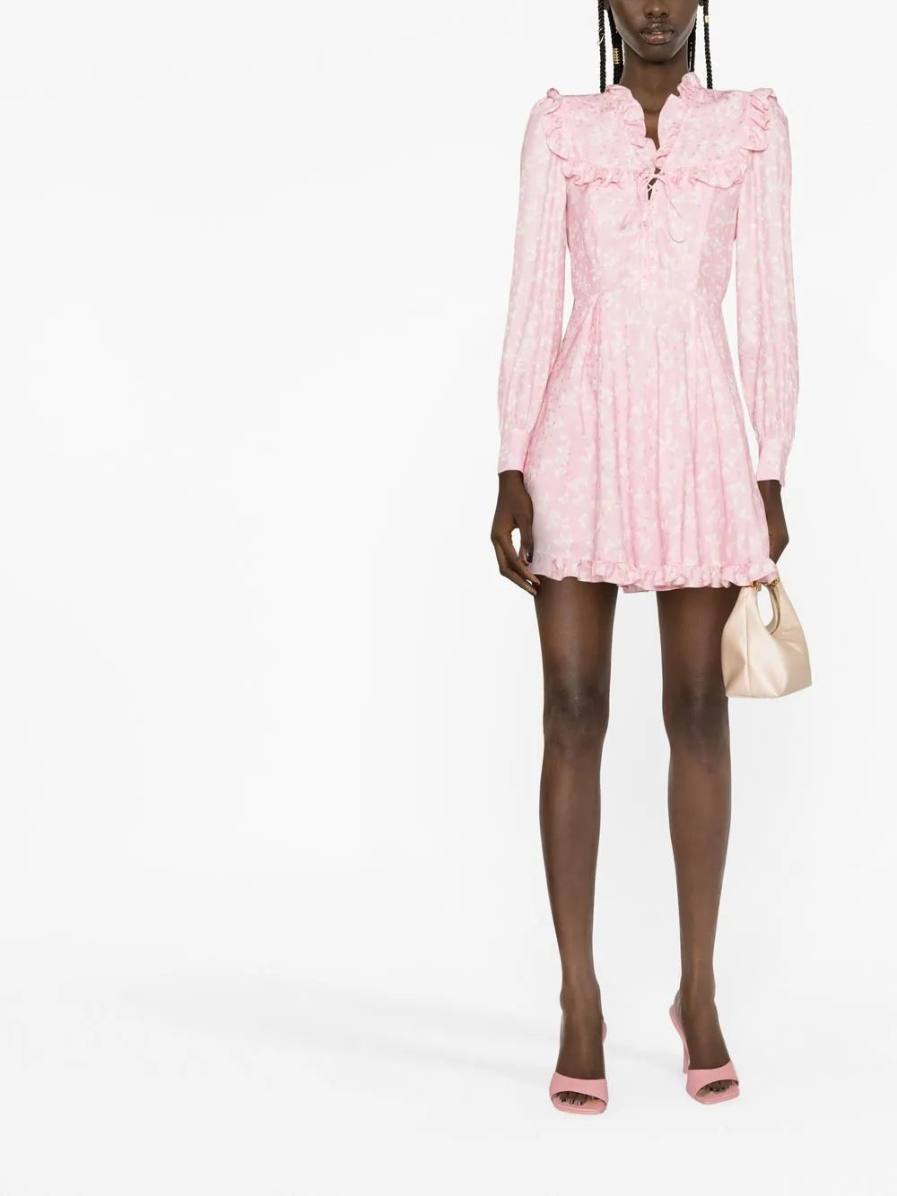 Floral-Print Ruffled Minidress