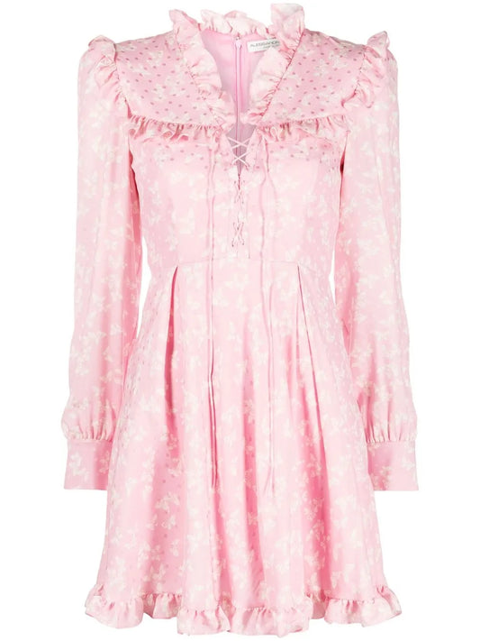 Floral-Print Ruffled Minidress