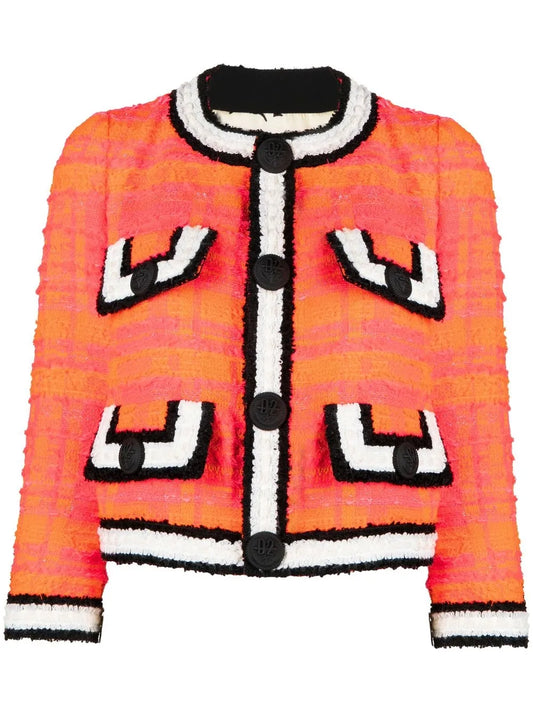 Cropped Tweed Buttoned Jacket
