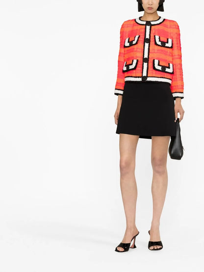 Cropped Tweed Buttoned Jacket