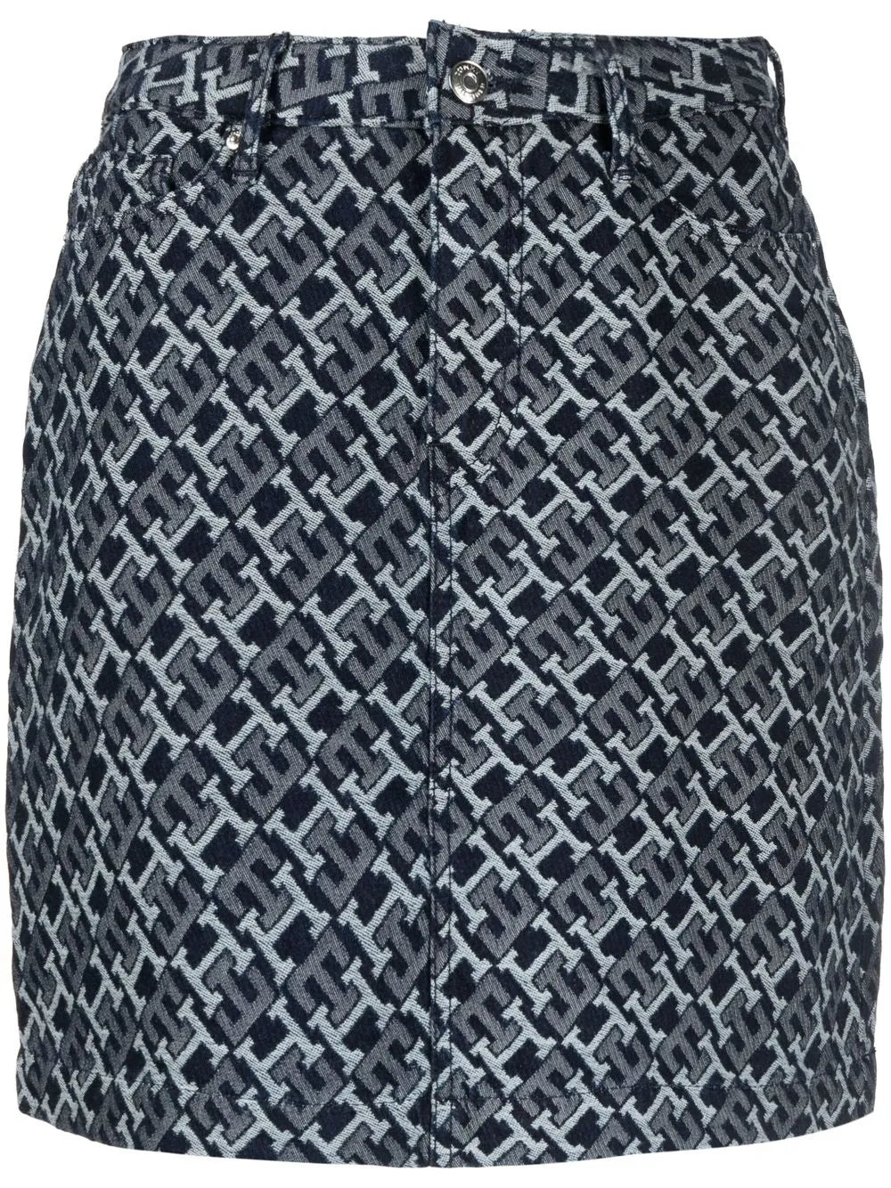 Logo-Print Denim Skirt